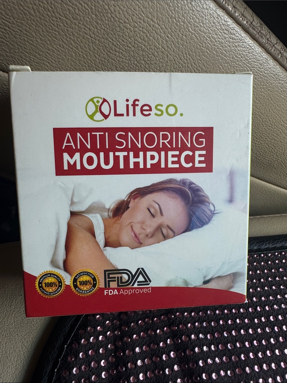 Lifeso Anti Snoring Adult Mouthpiece - White with Red Accents (NEW)